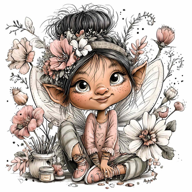 12 PNG Flower Fairy Ballerina Garden Clipart, Pink Tutu - Etsy