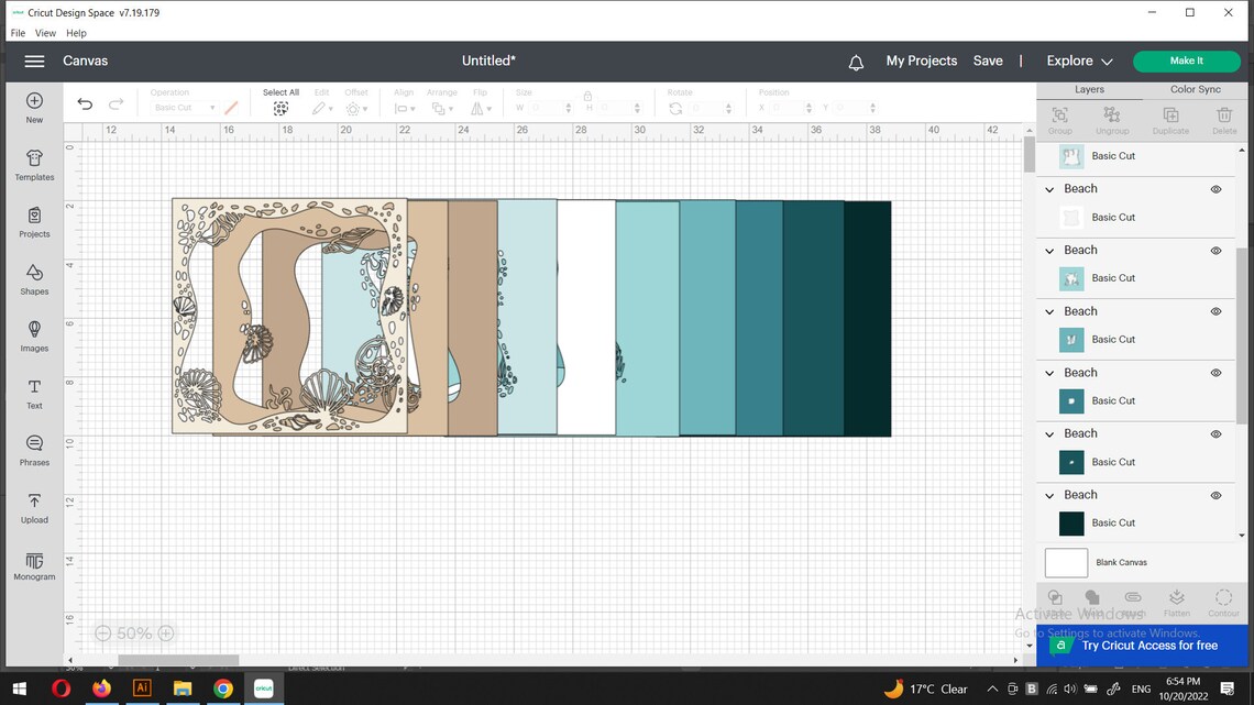 Underwater Shadowbox SVG 3D Sea Beach Paper Cut Layered Template ...