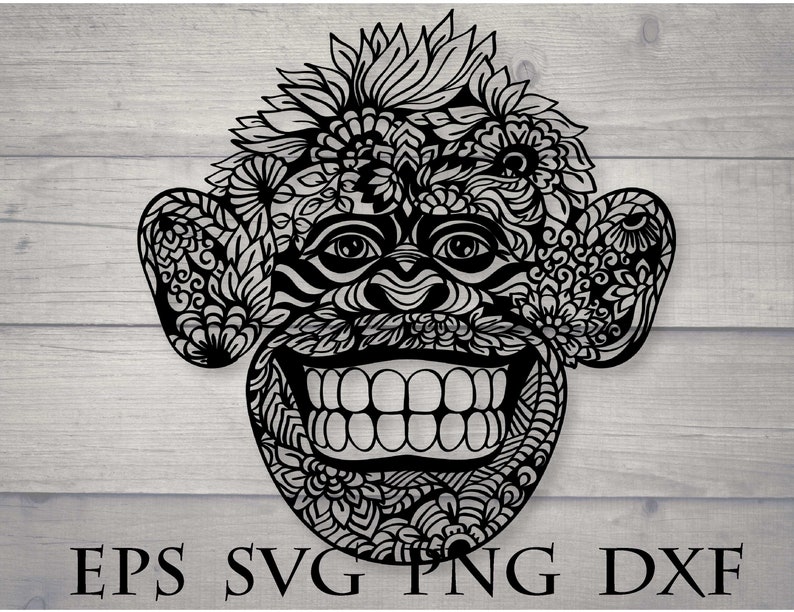 Download Monkey svg / animal zentangle svg / mandala / vector / clipart | Etsy
