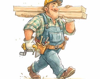 16 PNG Carpenter Clipart, Woodworker Man, Lumberjack Construction Worker