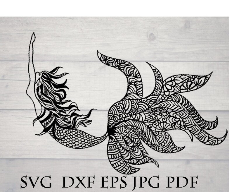 Download Zentangle mermaid svg fairy mandala mermaid swimming svg ...