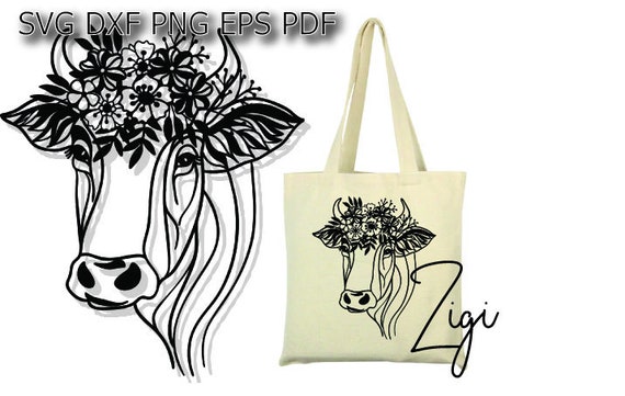 Download Cow With Flower Crown Svg Heifer Floral Headband Etsy