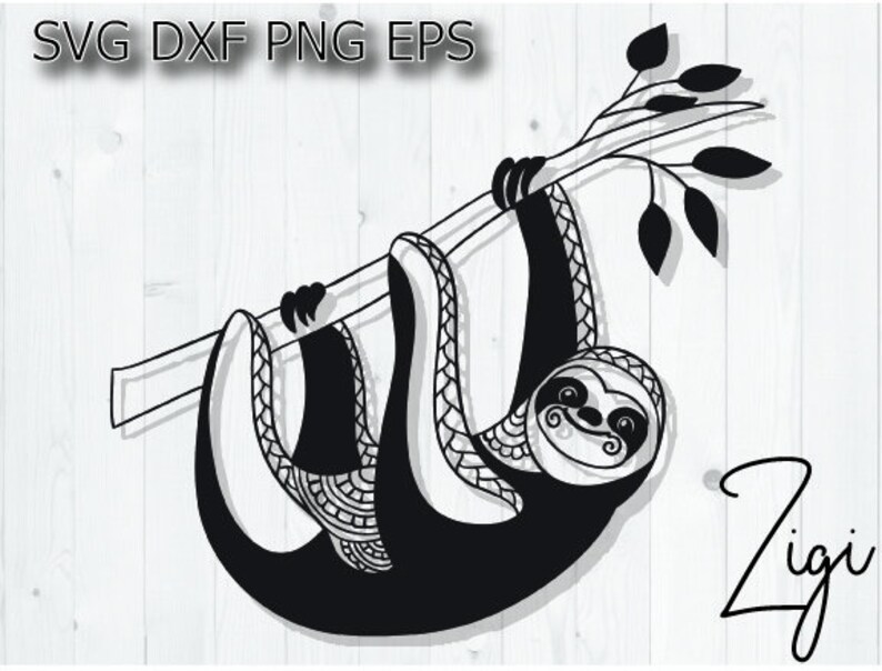 Download Zentangle Sloth Svg Mandala Sloth Svg Etsy PSD Mockup Templates