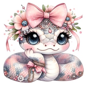 Clipart de cobra, Clip Art de cobra, 15 PNG para impressão em aquarela de menina, Camiseta de professor, Camiseta escolar infantil, Caneca de sublimação, Copo, Planejador