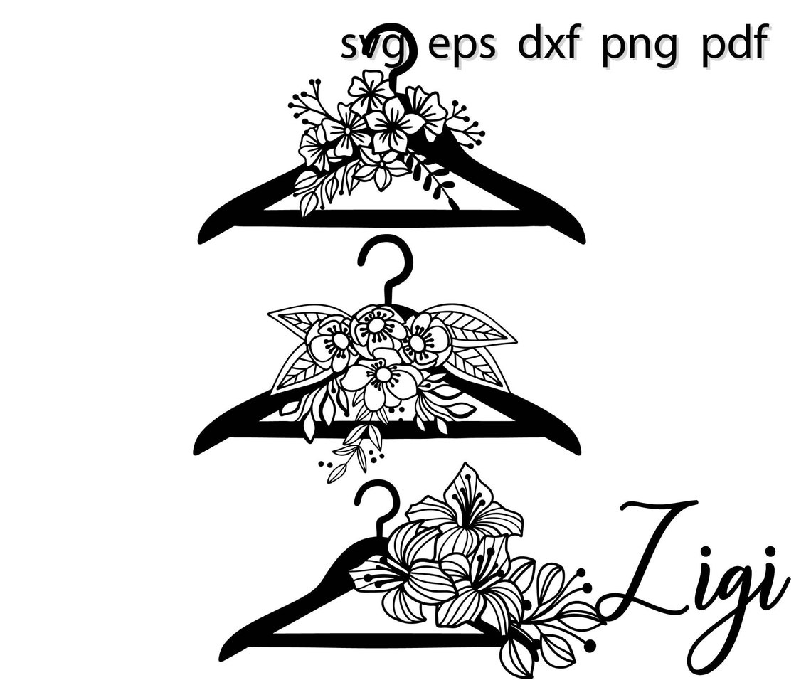 Floral hangers svg wedding bridesmaid fashion flower Etsy