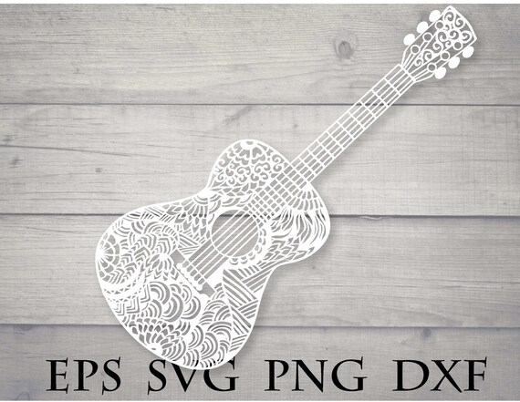 Download Svg file for cricut zentangle guitar | Etsy