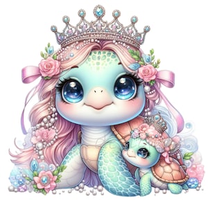 Clipart tortue de mer, clipart plage 10 PNG, aquarelle fête des mères, journal indésirable, fabrication de cartes, étiquette cadeau, image numérique imprimable par sublimation