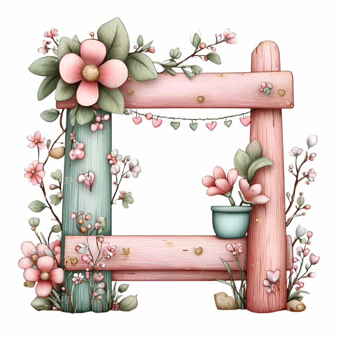 16 PNG Spring Frame Clipart – Floral PNG Border – Cute Pastel Art for ...
