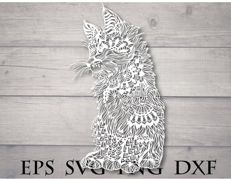 Download Cat mandala svg animal zentangle svg cat head svg zentangle | Etsy