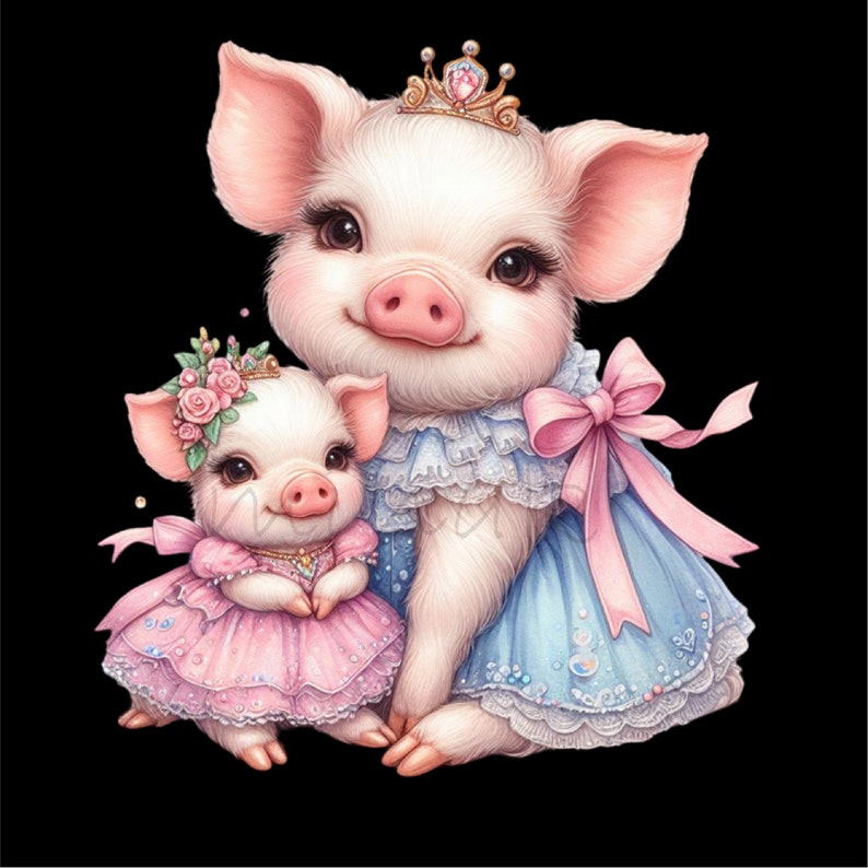 Princess Piglet 10 PNG Princess Pig Ballerina Clipart, Pink Tutu Sublimation - Etsy
