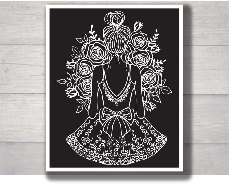 Download Girl With Flower Svg Little Lady Svg Model Girl Svg It S My Birthday Svg Eps Dxf Png