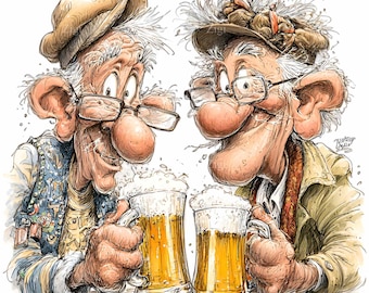 10 PNG Funny Old Men Drinking Beer Retirement Clipart