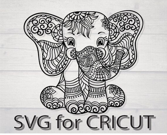 Download Mandala Elephant Svg Baby Elephant Svg Elephant Png Cute Etsy