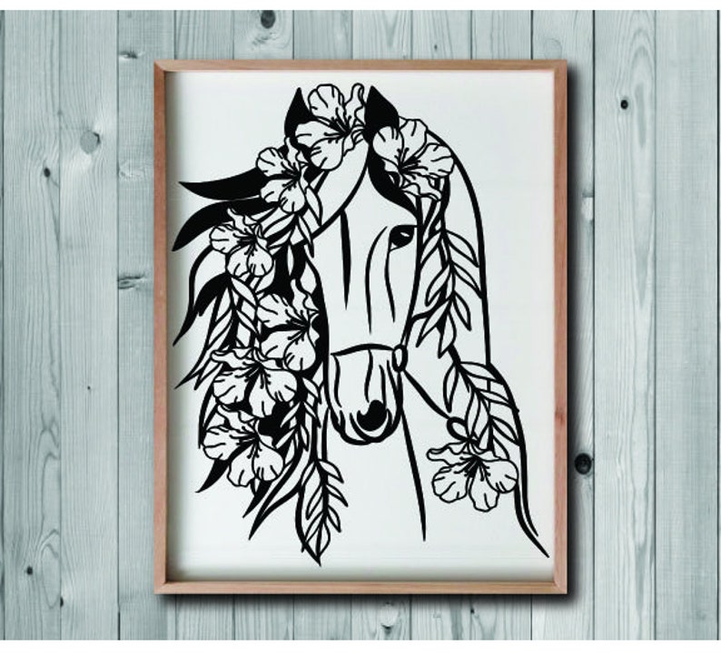Download Floral horse svg horse head svg cut files for cricut | Etsy