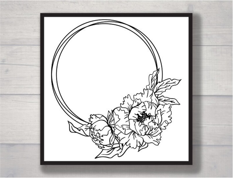 Download Peonies wreath svg wedding svg files for cricut | Etsy