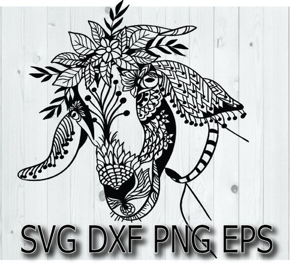 Download Zentangle Goat Svg Flower Crown Svg Files For Cricut Free Etsy