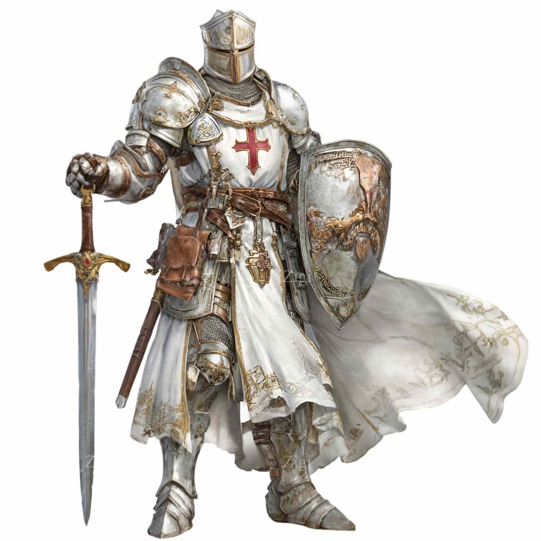 16 PNG Knight Templar Crusader Sublimation, Medieval Warrior Armor ...