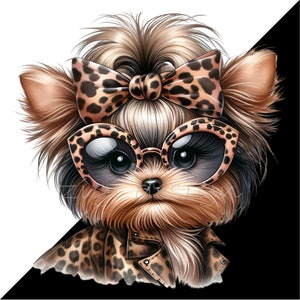 Shih Tzu Clipart, Leopard Bow Clip Art, 12 PNG Animal Print Cheetah Fur ...