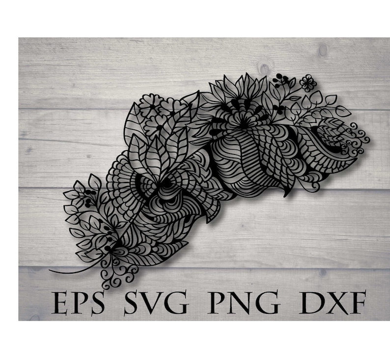 Download Zentangle feather svg peacock feather svg | Etsy