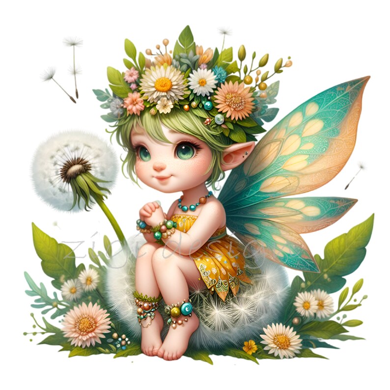 12 PNG Flower Fairy Clipart – Magical Girl With Wings Illustration for ...