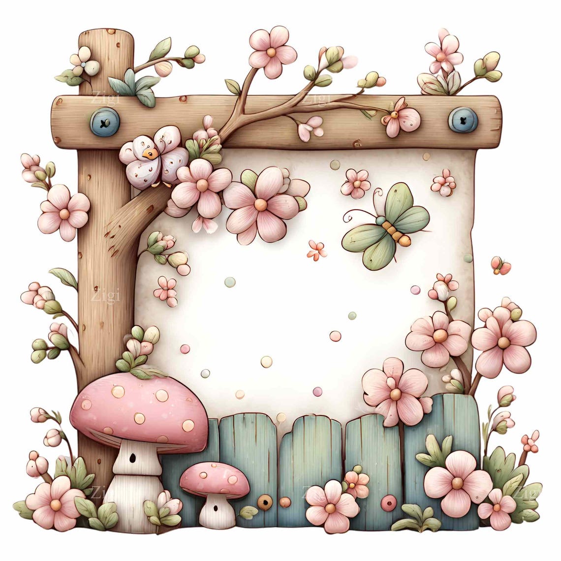 16 PNG Spring Frame Clipart – Floral PNG Border – Cute Pastel Art for ...