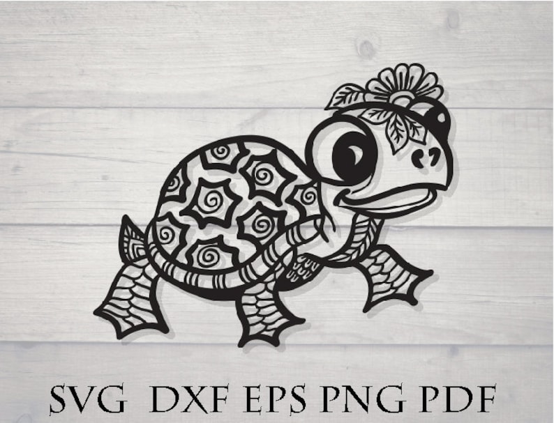 Download Cartoon mandala animal svg turtle svg | Etsy