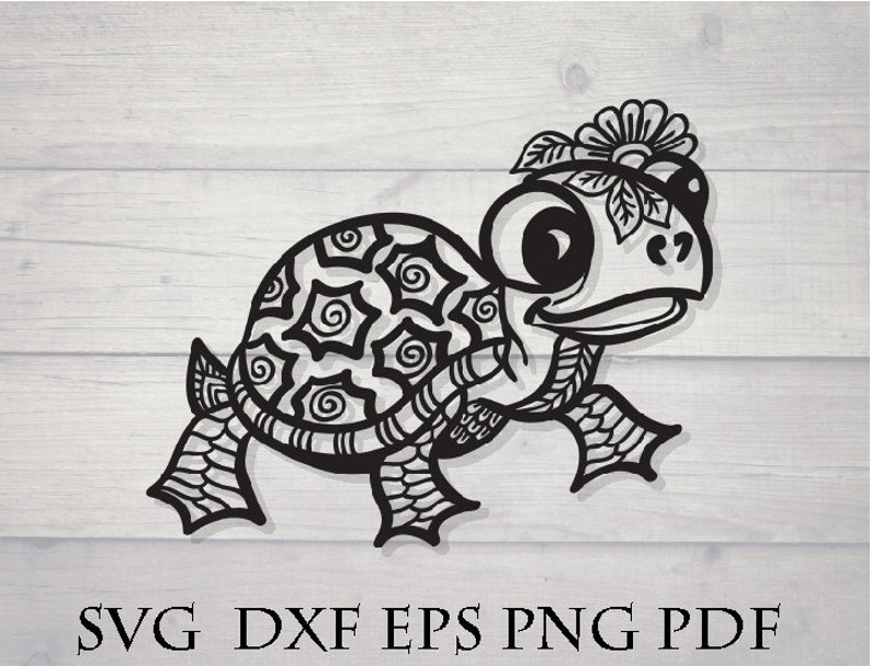 Download Cartoon mandala animal svg turtle svg | Etsy