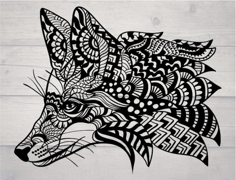 Download Fox mandala svg zentangle animal fox svg for cricut tribal | Etsy