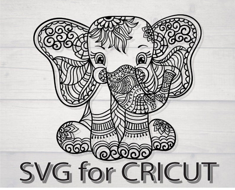 Elephant svg / mandala svg files for cricut / free commercial | Etsy