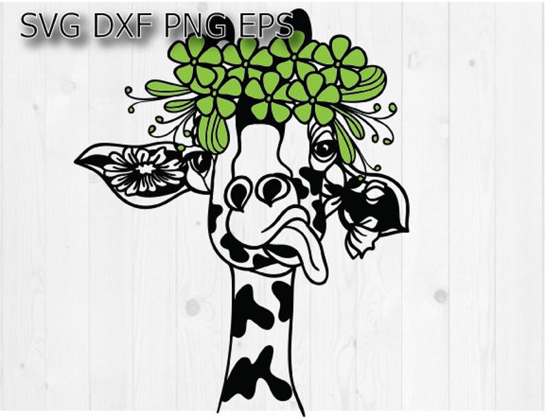 Download Giraffe Flower Svg Tongue Shirt Girl Birthday Nursery Design Etsy