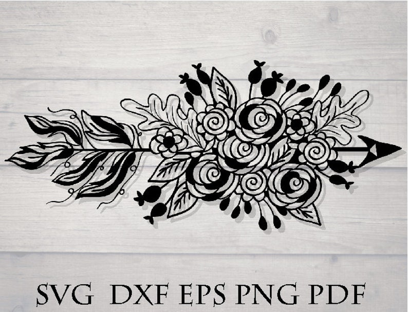 Download Boho feather svg floral arrow svg hippie svg png vector ...