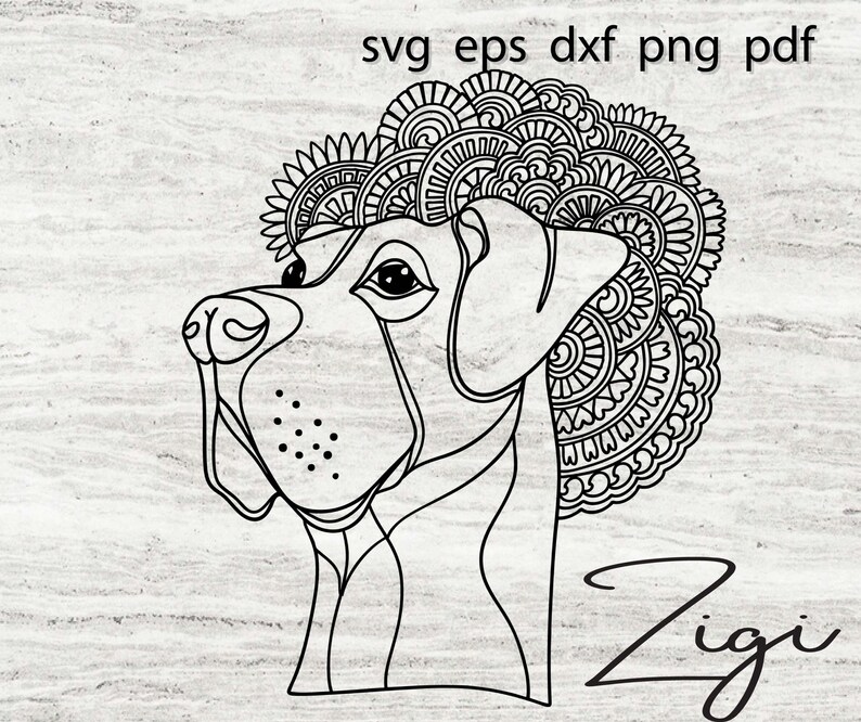 Download Mandala Great Dane svg dog face head mom shirt zentangle ...