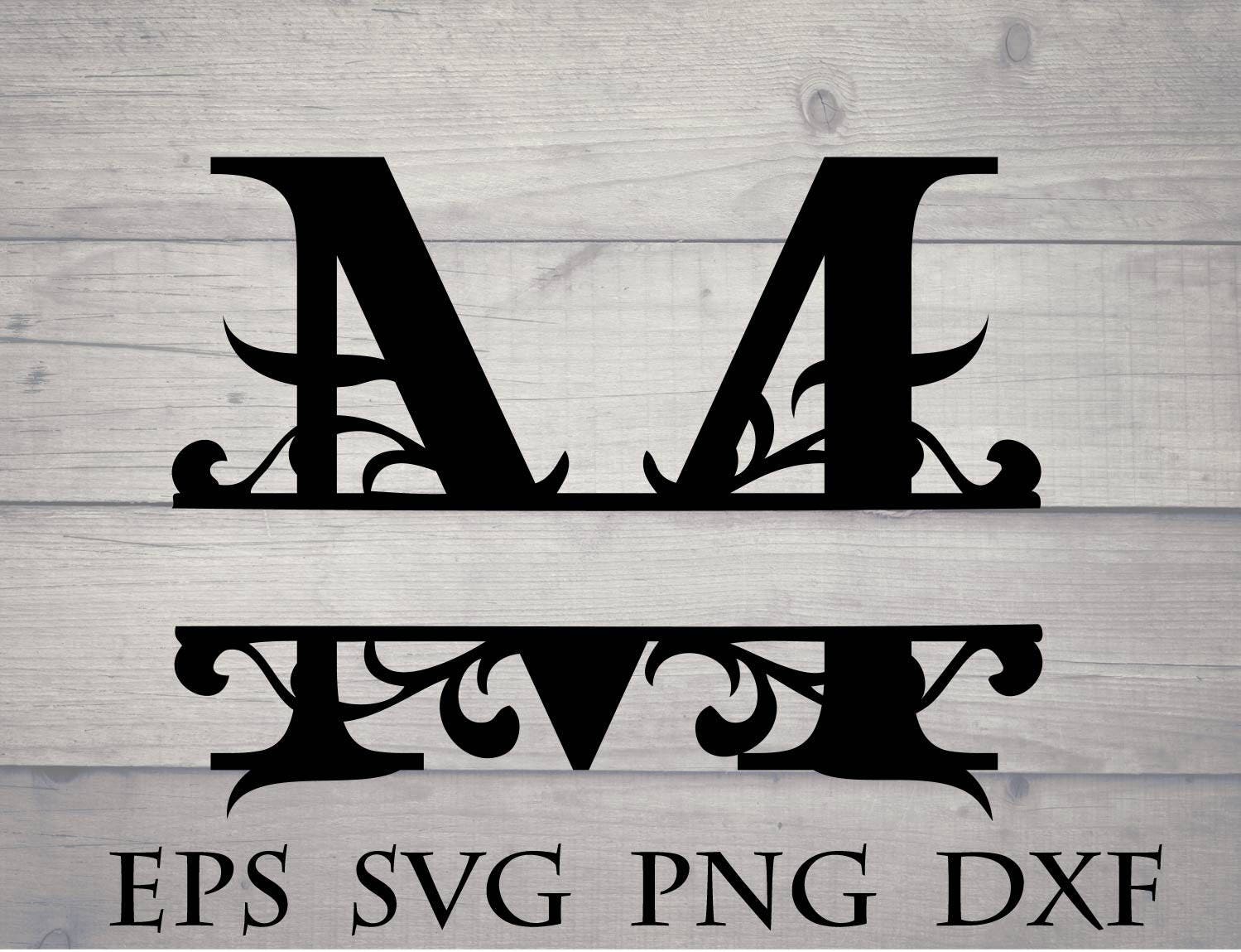 Download Split initial svg split letter M monogram svg split | Etsy