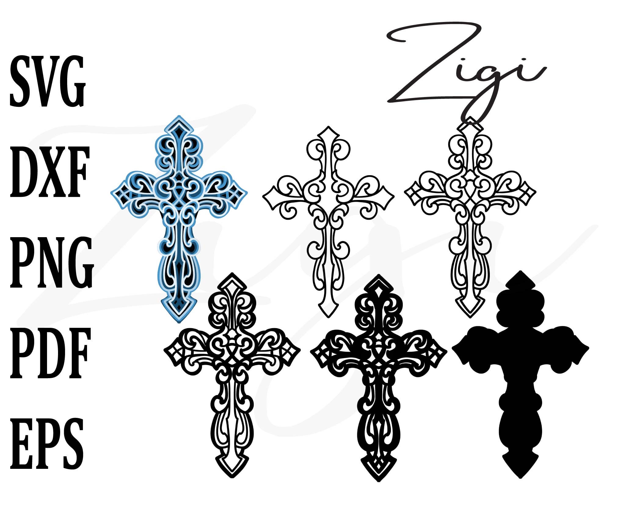 3d Cross Svg Layered Mandala Cut File 3d Cross Mandala Dxf Png | Etsy