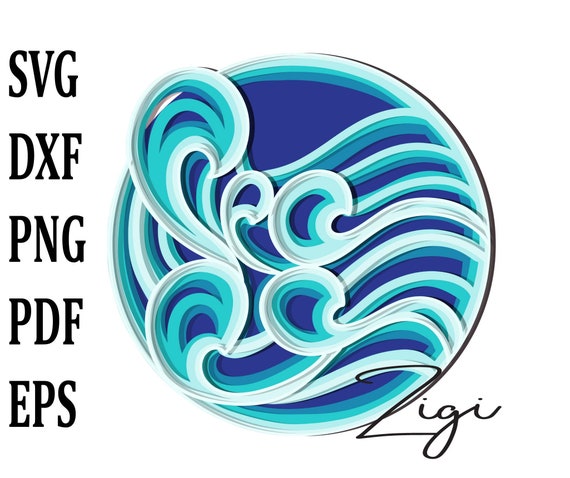Download 3d Wave Svg 3d Summer Beach Layered Mandala Cut File Dxf Png Etsy