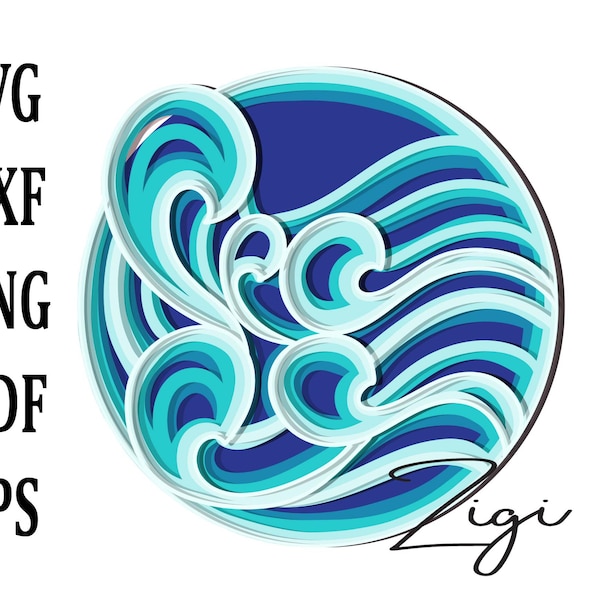 3d wave svg 3d summer beach layered mandala cut file dxf png 3d wave svg 3d summer beach layered mandala cut file dxf png
