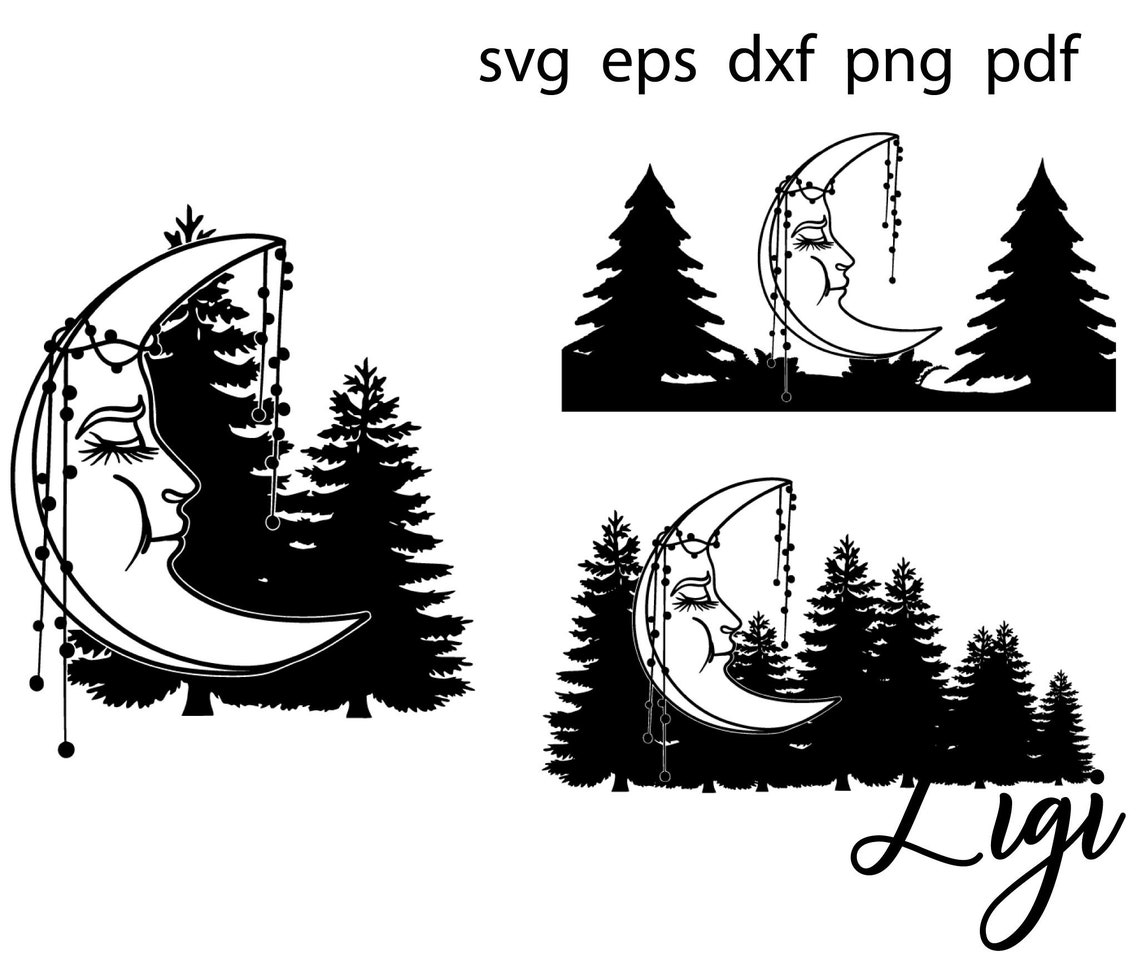 Free Free 180 Mountain Moon Svg SVG PNG EPS DXF File
