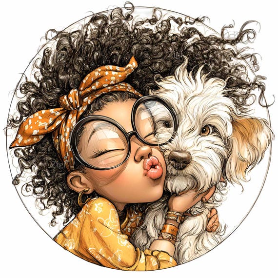 10 PNG Puppy Love – Cute Girl and Dog PNG Clipart – Hugging Pet