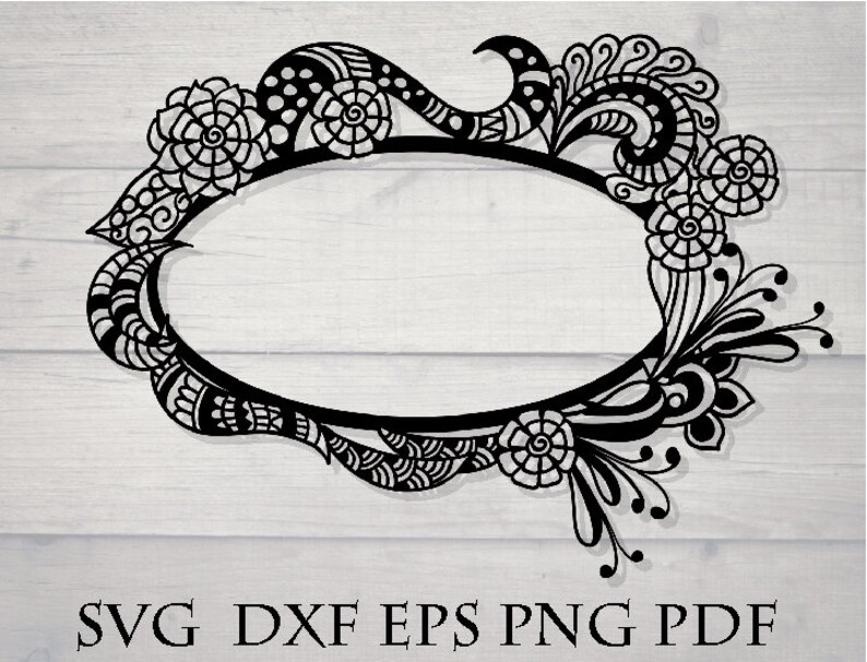 Download Mandala Svg Oval Frame Svg Etsy