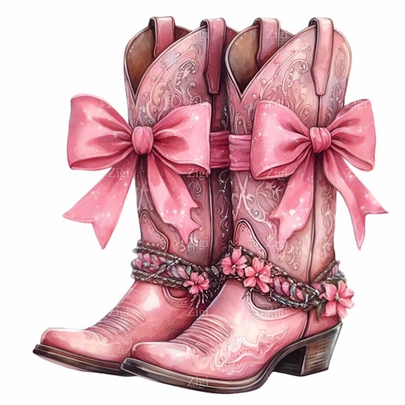 Wee Ones Girls' Western Boots & Bows Hair Bow - Handmade Grosgrain, No-Slip Clip, Rose, Medium 5x3 Inch
