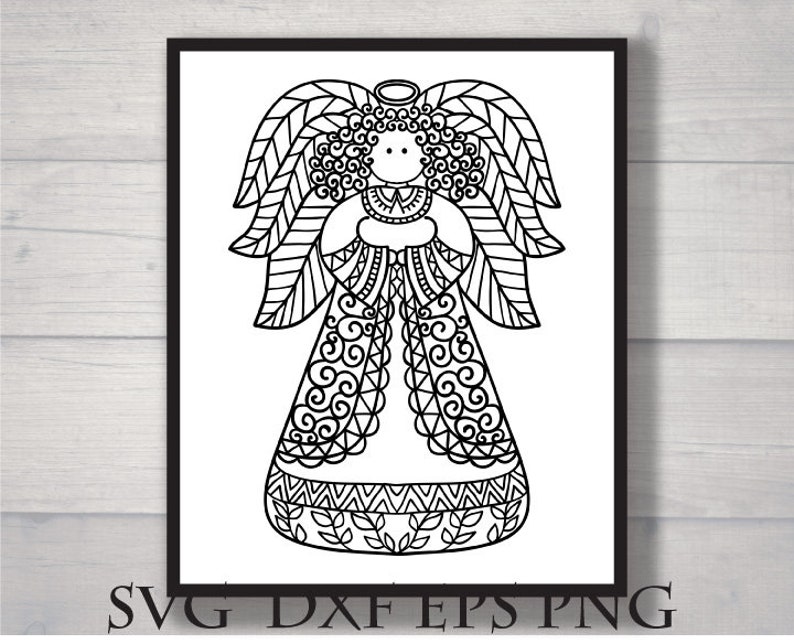 Download Christmas Angel Wings Svg Mandala Guardian Angel Clipart Etsy