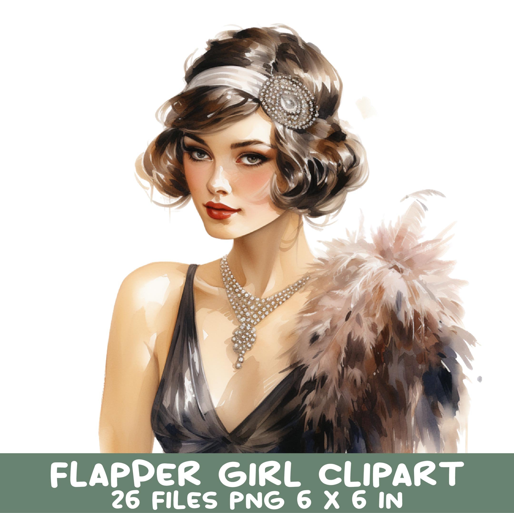 26 PNG 1920s Flapper Girl Clipart, Art Deco Women - Etsy