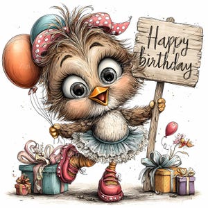 15 JPEG Carino animale di compleanno - Buon compleanno JPG clipart - Scarica stampabile per biglietti di auguri e inviti per feste per bambini