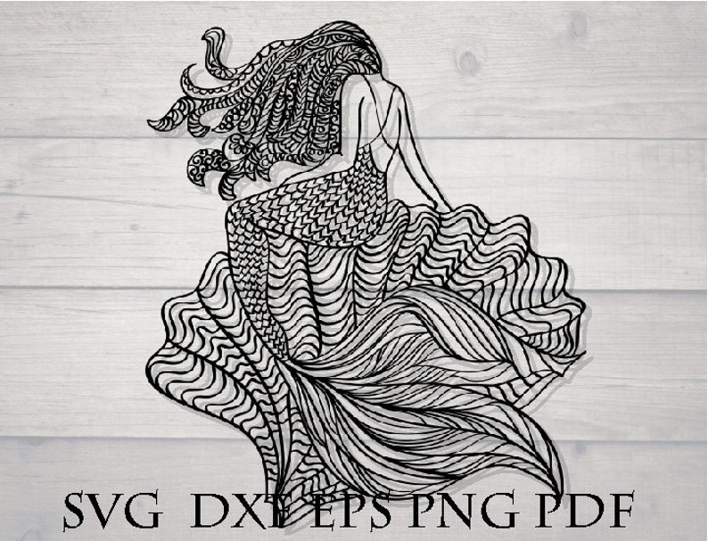 Mermaid mandala svg Mermaid zentangle mermaid tail svg | Etsy