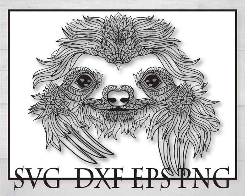 Download Sloth outline svg files for cricut sloth zentangle drawing ...