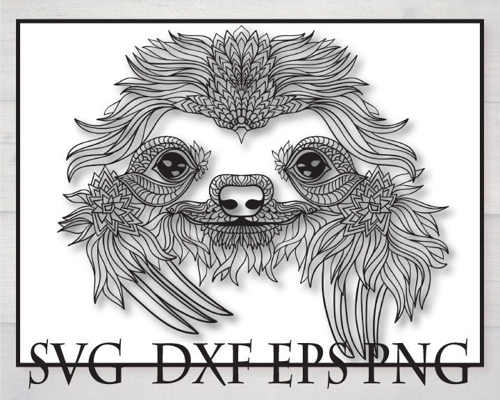 Download Sloth mandala svg sloth face svg sloth head svg baby | Etsy