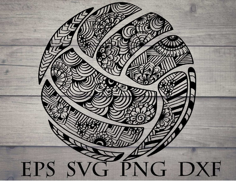 Zentangle volleyball svg Etsy
