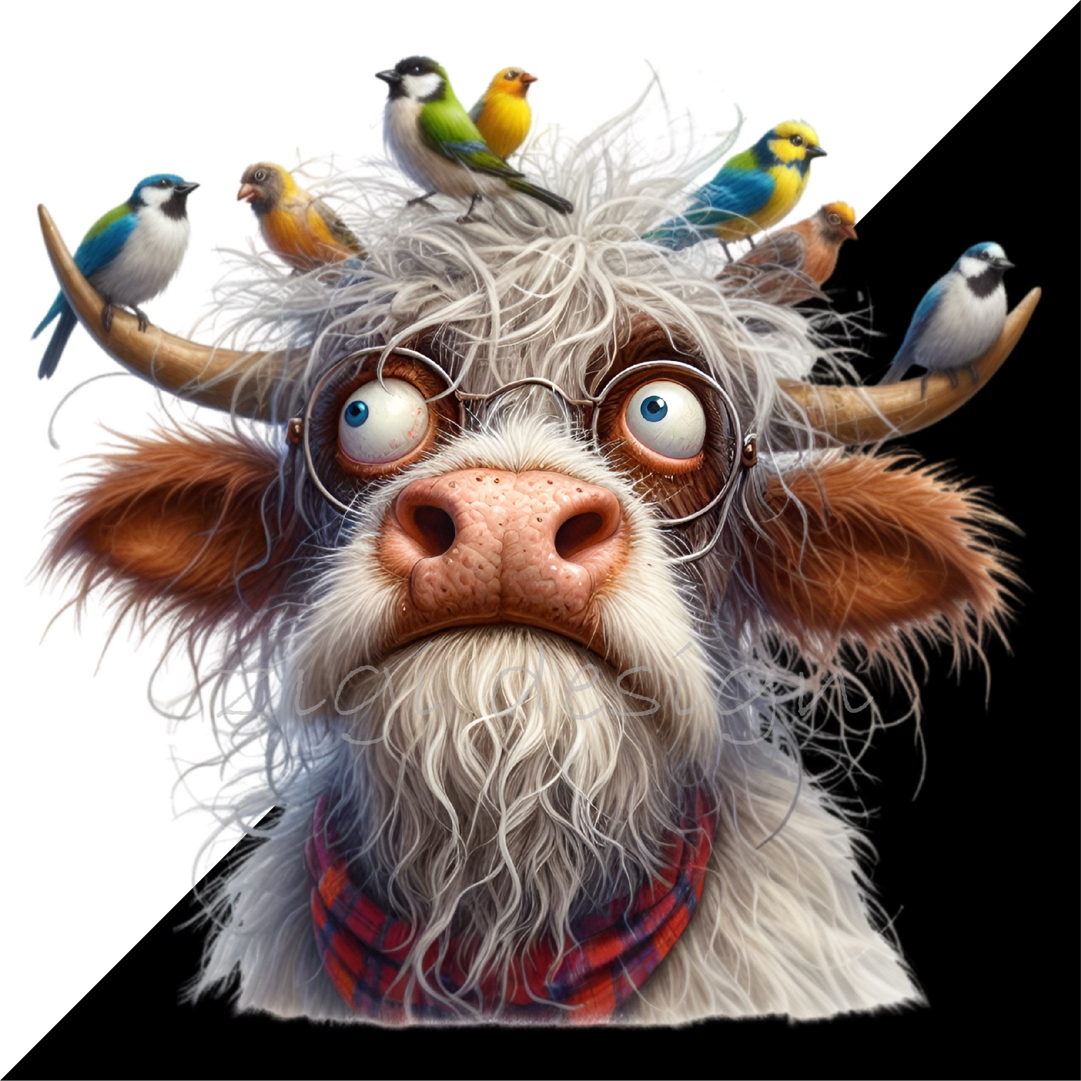 15 PNG Highland Cow Clipart – Whimsical Farm Animal Illustration With ...