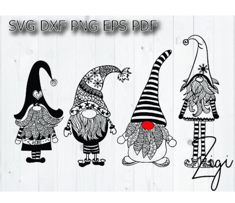 Christmas gnome svg gnome mandala zentangle Santa sack cut ...