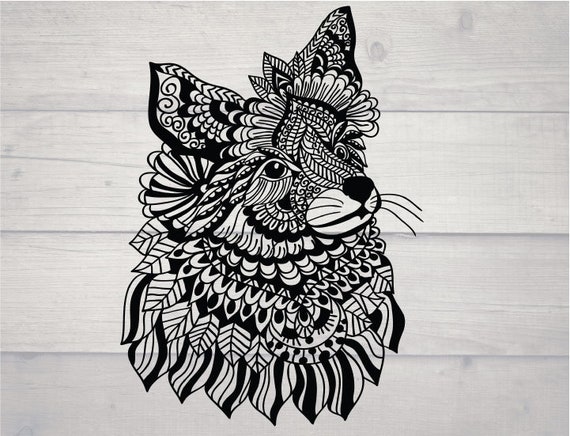 Download Fox Mandala Svg Zentangle Tribal Animal Woodland Creatures Etsy